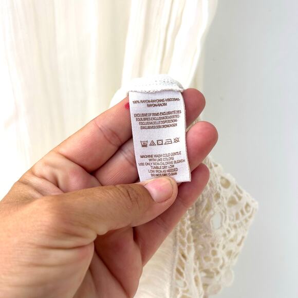 Free People Intimately Star Crochet Midi Dress Cream White Bridal Medium - Picture 9 of 9